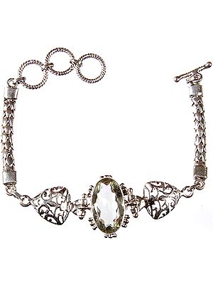 Faceted Green Amethyst Bracelet