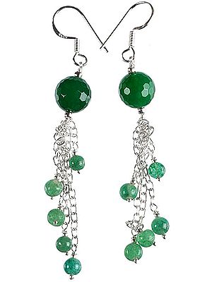 Faceted Green Onyx Earrings