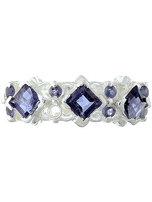 Faceted Iolite Ring