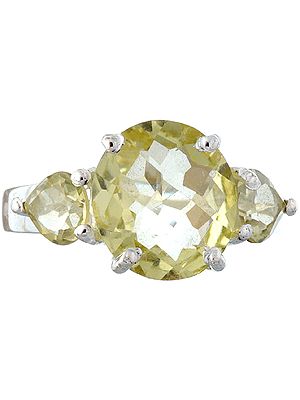 Faceted Lemon Topaz Ring