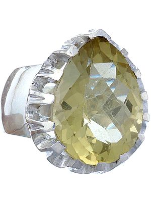 Faceted Lemon Topaz Ring