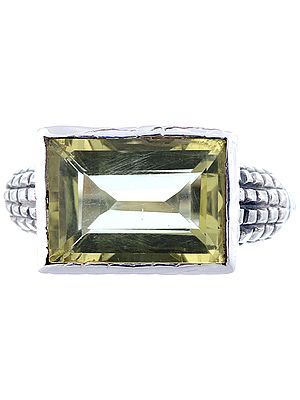 Faceted Lemon Topaz Ring