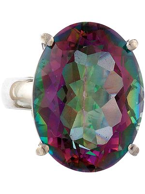 Faceted Mystic Topaz Oval Ring
