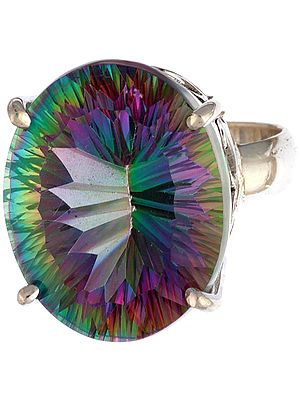 Faceted Mystic Topaz Oval Ring