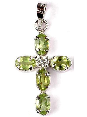 Faceted Peridot Cross