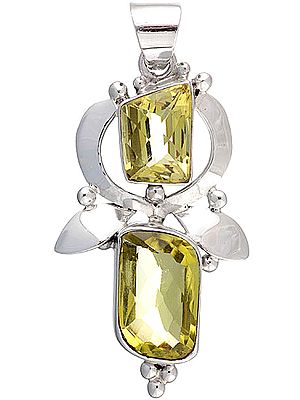 Faceted Twin Lemon Topaz Pendant