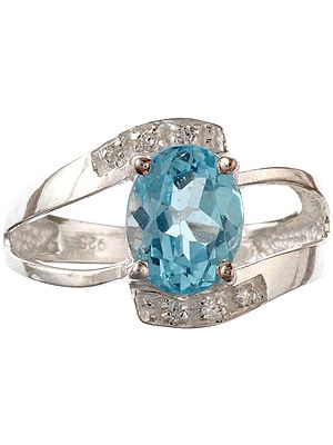 Fine Faceted BT Oval Ring with CZ