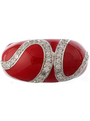 Fine Inlay Ring with CZ