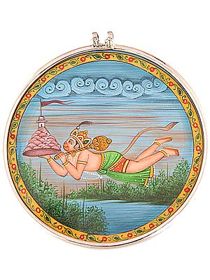 Flying Hanuman with the Mountain of Sanjeevani