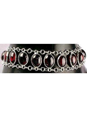 Garnet Link Bracelet