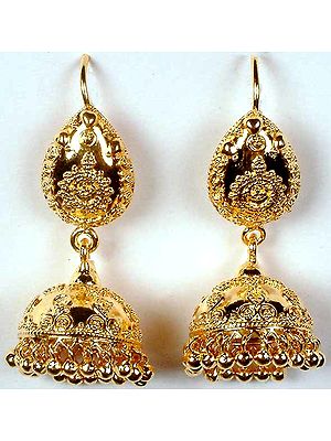 Gold-Plated Jhumka Earrings