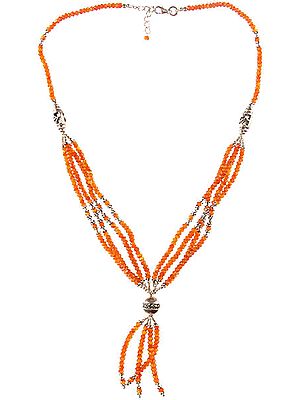 Israel Cut Carnelian Beaded Necklace