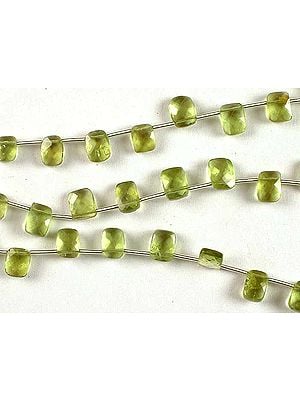 Side Drilled Faceted Peridot Rectangles