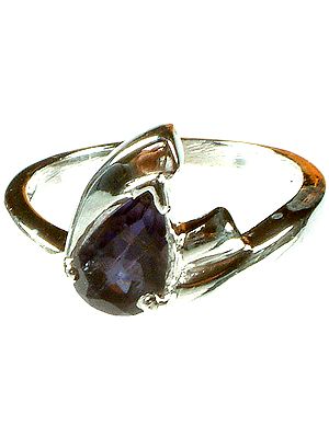 Faceted Iolite Ring