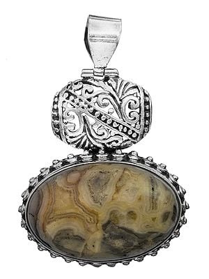 Gemstone Oval Pendant with Lattice | Malachite Pendants