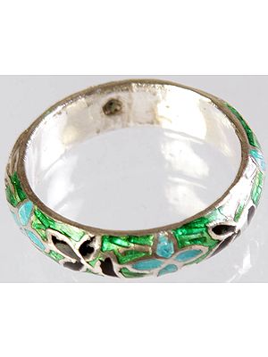 Sterling Meenakari Ring