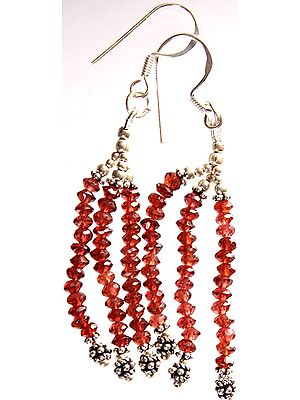 Garnet Israel Cut Shower Earrings