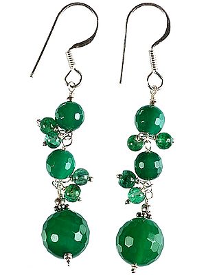 Faceted Green Onyx Earrings