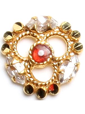 Finely Handcrafted Enameled Nose Stud with CZ