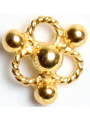 Four Grains Gold Nose Pin with Knotted Rope