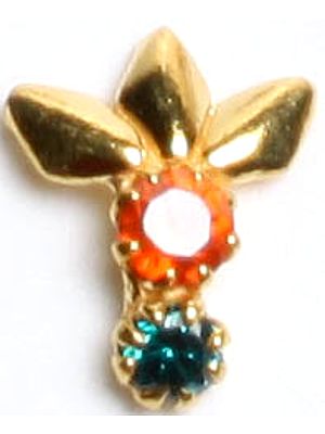 Multi-color CZ Gold Nose Pin