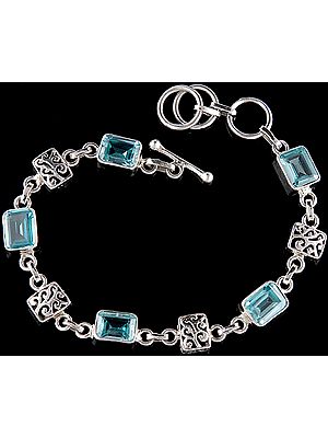 Faceted Blue Topaz Bracelet