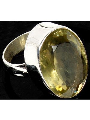 Faceted Lemon Topaz Ring