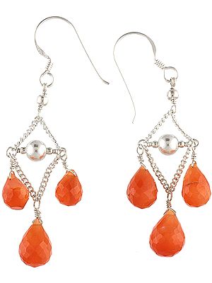 Faceted Carnelian Earrings