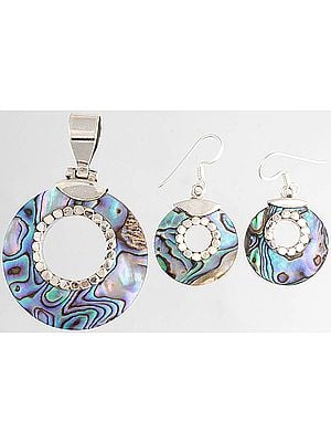 Abalone Pendant with Earrings Set