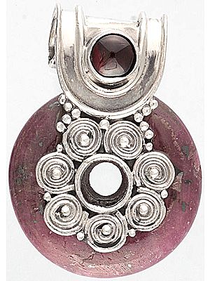 Rhodonite with Garnet Pendant