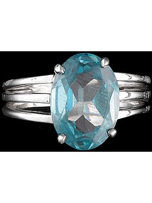 Faceted Blue Topaz Ring