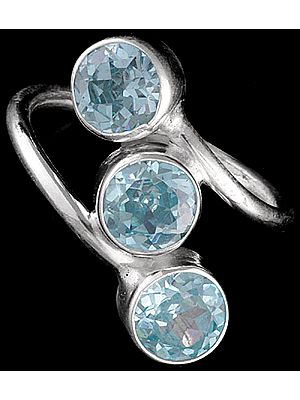 Faceted Blue Topaz Ring