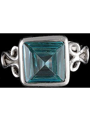 Faceted Blue Topaz Ring