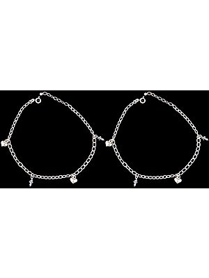 Sterling Valentine Anklets (Price Per Pair)