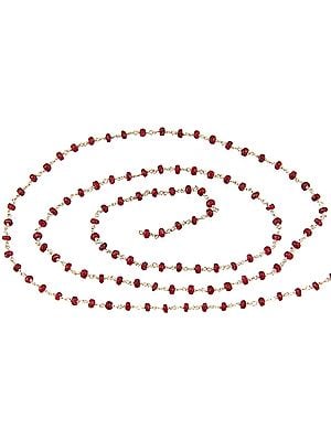 Faceted Ruby Beaded Chain (Price Per Meter)