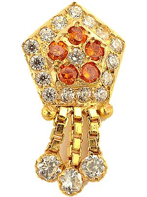 Finely Handcrafted CZ Nose Pin with Charms