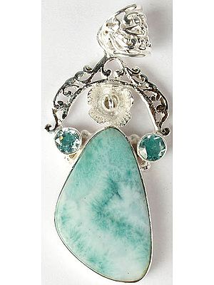 Larimar Pendant with Faceted Twin BT