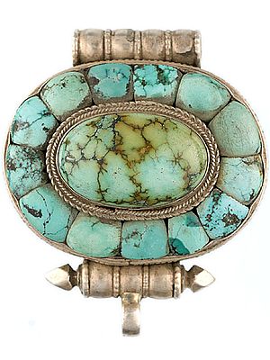 Spider's Web Turquoise Gau Box Pendant