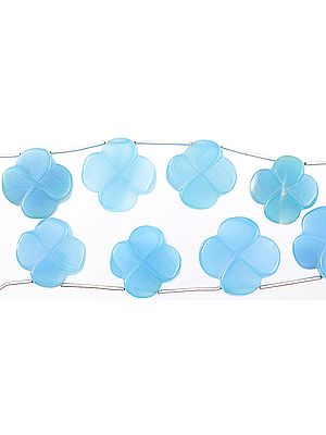 Blue Chalcedony Carved Flowers