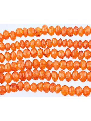 Faceted Carnelian Rondells