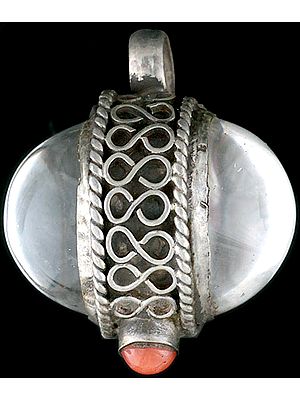 Sterling Silver Pendant with Natural Coral