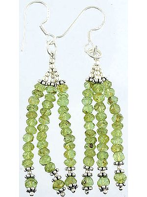 Faceted Peridot Shower Earrings