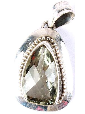 Faceted Green Amethyst Pendant