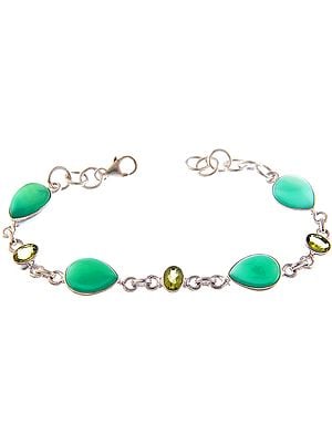 Green Onyx Bracelet with Peridot