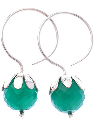 Faceted Green Onyx Earrings