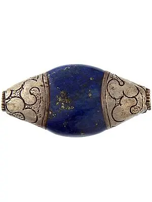 Lapis Beads with Silver Caps (Price Per Piece)