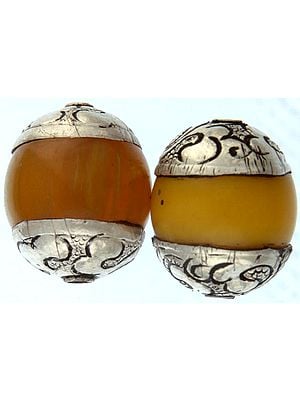 Amber Dust Beads (Price Per Pair)