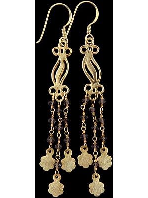 Faceted Smoky Quartz with Gold Plated Earrings