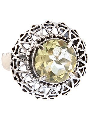 Faceted Lemon Topaz Ring | Sterling Silver Jewellery