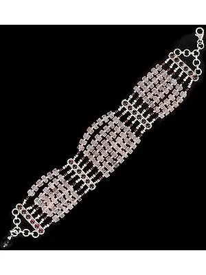 Rose Quartz Beaded Bracelet with Garnet